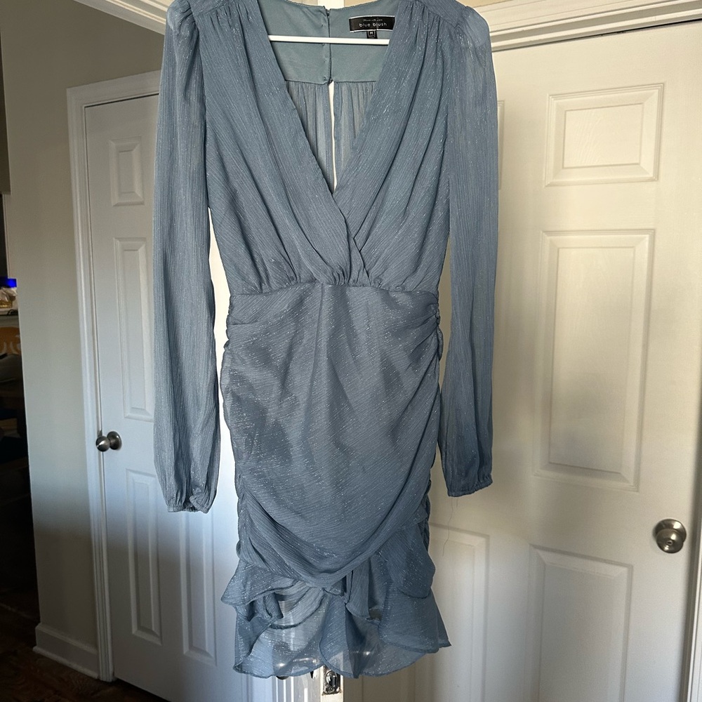 Blue Long Sleeve Dress